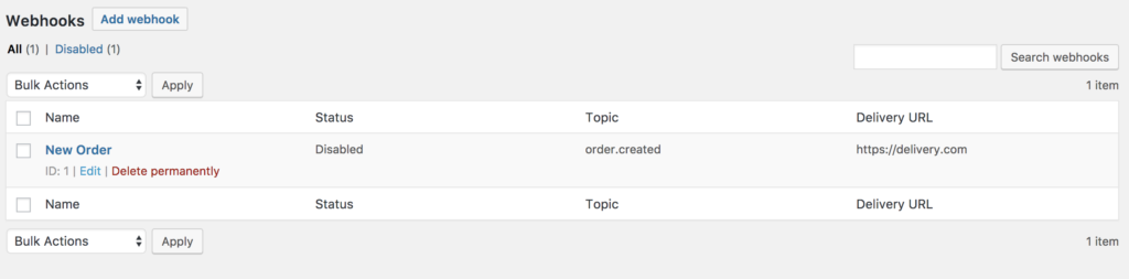 1.12 WooCommerce webhooks 2 woocommerce-webhook-bewerken-verwijderen