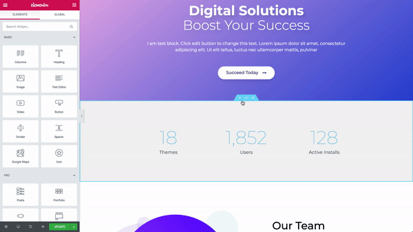 Website pagina aanmaken en bewerken 4 Elementor-pagina-widget toevoegen
