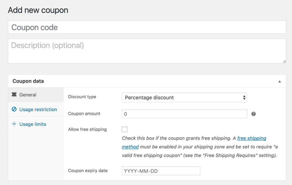 3.2 WooCommerce Couponbeheer 3 WooCommerce-coupons-settings