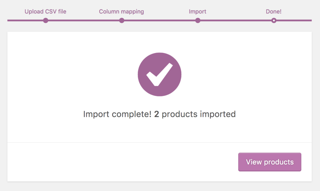 Woocommerce import-export-importcomplete